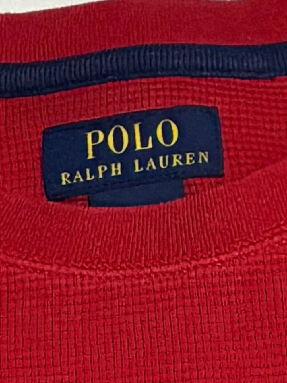 Polo Ralph Lauren Red Waffle Knit Thermal Crewneck Shirt Men's Size Medium
